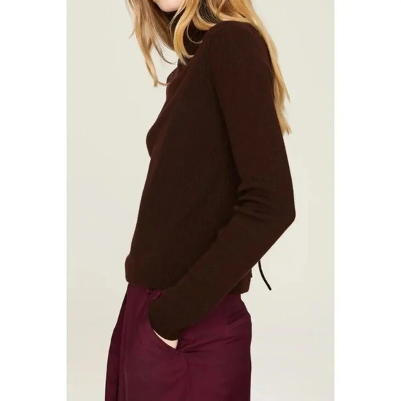Thakoon Womens Chocolate Brown Open Back Turtleneck Sweater Wool Size S $195 - Picture 6 of 11